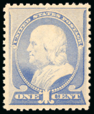 Stamp of United States » 1879-93 Bank Notes Issue -American Bank Note 1887, Franklin, 1c ultramarine, mint n.h.