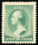 Stamp of United States » 1879-93 Bank Notes Issue -American Bank Note 1887, Washington, 2c green, unused with original gum,