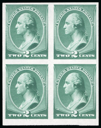 Stamp of United States » 1879-93 Bank Notes Issue -American Bank Note 1887, Washington, 2c green, imperforate plate proof