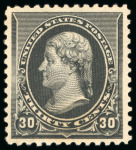Stamp of United States » 1879-93 Bank Notes Issue -American Bank Note 1890, Jefferson, 30c black, mint with original gum,