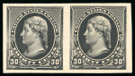 Stamp of United States » 1879-93 Bank Notes Issue -American Bank Note 1890, Jefferson, 30c black, mint with original gum, imperforate pair