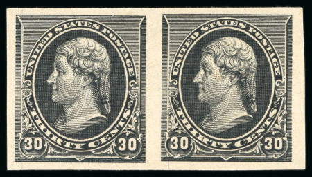 Stamp of United States » 1879-93 Bank Notes Issue -American Bank Note 1890, Jefferson, 30c black, mint with original gum, imperforate pair