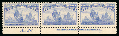 Stamp of United States » 1893 Columbus Issue 1893, Columbian Exposition, 4c ultramarine, mint, bottom