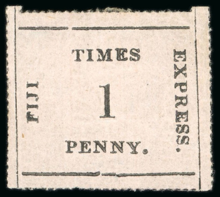 Stamp of Fiji 1870, Fiji Times Express 1d on thin vertically ribbed paper, mint