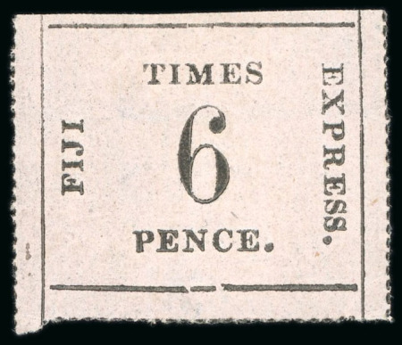 Stamp of Fiji 1870, Fiji Times Express 6d on thin vertically ribbed paper mint