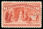 Stamp of United States » 1893 Columbus Issue 1893, Columbian Exposition, $1 salmon, nicely centered,