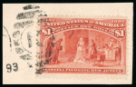 Stamp of United States » 1893 Columbus Issue 1893, Columbian Exposition, $1 salmon, nicely centered,