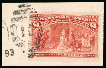 Stamp of United States » 1893 Columbus Issue 1893, Columbian Exposition, $1 salmon, nicely centered,
