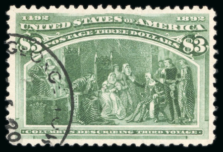 Stamp of United States » 1893 Columbus Issue 1893, Columbian Exposition, $3 yellow-green, well centered