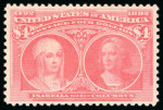 Stamp of United States » 1893 Columbus Issue 1893, Columbian Exposition, $4 crimson-lake, mint with original gum, well centered
