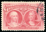 Stamp of United States » 1893 Columbus Issue 1893, Columbian Exposition, $4 crimson-lake, well centered