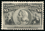 Stamp of United States » 1893 Columbus Issue 1893, Columbian Exposition, $5 black, beautifully centered