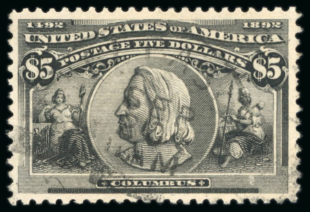 Stamp of United States » 1893 Columbus Issue 1893, Columbian Exposition, $5 black, lovely centering