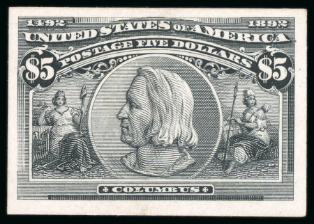 Stamp of United States » 1893 Columbus Issue 1893, Columbian Exposition, $5 black, imperforate plate