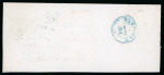 Stamp of Spain 1854 (Nov 1) 4cu carmine, close to good margins, neatly tied to large part wrapper on firt day of issue