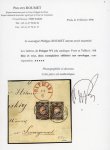 Stamp of Poland 1860 First issue, 10k blue and rose, envelope franked with two singles 