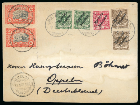 Stamp of Morocco » Local Issues 1900 (Apr 30) Envelope to Germany franked with Mazagan-Marakesh local 5c (2) in combination with German PO franking
