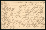 Stamp of Egypt » 1884 Changed Colours 1889 5m postal stationery card cancelled with very fine "Piroscafi postali Inglesi" cursive hs