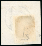 Stamp of Cuba 1855, 1/4r on 2r carmine, type I, on piece