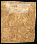 Stamp of Portugal 1853, First issue, 5r reddish-brown, mint embossed very fine example
