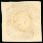 Stamp of Portugal 1853, First issue, 50rr deep yellow-green embossed,