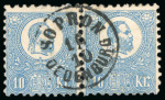 Stamp of Hungary 1871-1872, Lot of eleven first issue items, nine lithographed
