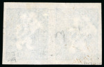 Stamp of Norway 1856, 4s blue, horizontal pair, good to very large