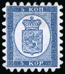 Stamp of Finland 1856-1930, Selection of seven stamp including 1856 10k rose