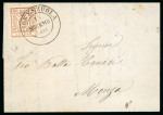 Stamp of Italian States » Parma 1852-59, first issue 15c and third issue 25c, single frankings on cover