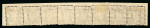 Stamp of Japan 1872, 1/2s brown unused strip eight with gum, printed