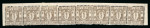 Stamp of Japan 1872, 1/2s brown unused strip eight with gum, printed