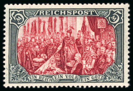 Stamp of Germany 1900, 5m green-black and brownish-carmine, type IV,