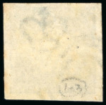 Stamp of Denmark 1851 2rbs blue, used with good to large margins, part