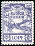 Stamp of Germany 1912, Air post, semi official stamp, 10pf violet-blue