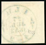 Stamp of German States » Wurttemberg 1851, 1kr black on yellow, type I, four large even