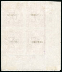 Stamp of Great Britain » 1855-1900 Surface Printed » 1867-83 High Values 1878 £1 colour trial marginal inscription block of