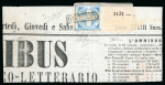 Stamp of Italian States » Naples 1860, 1/2t blue "Crocetta" on part newspaper