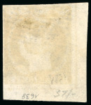Stamp of Philippines 1854, 1r bluish grey, a stunning sheet-corner used example
