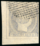 Stamp of Philippines 1854, 1r bluish grey, a stunning sheet-corner used example