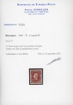 Stamp of Belgium 1869-83, 5F brown-red mint l.h., perfectly centred