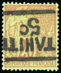 Stamp of Colonies françaises » Tahiti 1884, Type Alphée Dubois 20 centimes brique sur vert,
