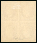 Stamp of Greece 1861, Paris Print 1L brown, plate proof, block of four