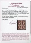 Stamp of Greece 1861, Paris Print 1L brown, plate proof, block of four