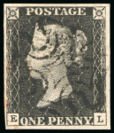 Stamp of Great Britain » 1840 1d Black and 1d Red plates 1a to 11 1840 1d. black, EL, Pl. 10, good to very large margins,
