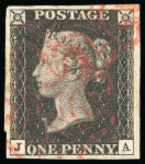 Stamp of Great Britain » 1840 1d Black and 1d Red plates 1a to 11 1840 1d. black, JA, Pl. 4, large balanced margins all