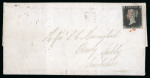 Stamp of Great Britain » 1840 1d Black and 1d Red plates 1a to 11 1840 1d. black, RH, Pl.4, used on entire letter dated