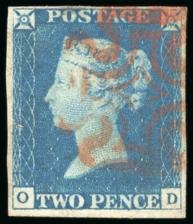 Stamp of Great Britain » 1840 2d Blue (ordered by plate number) 1840 2d. blue, OD, Pl. 1, large balanced margins all