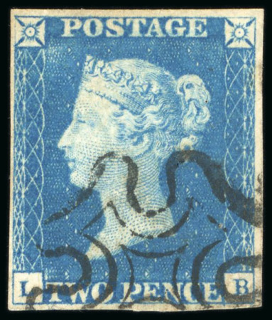 Stamp of Great Britain » 1840 2d Blue (ordered by plate number) 1840 2d blue pl.1 LB used