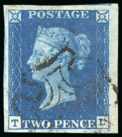 Stamp of Great Britain » 1840 2d Blue (ordered by plate number) 1840 2d. blue, TL, Pl. 2, good to enormous margins,