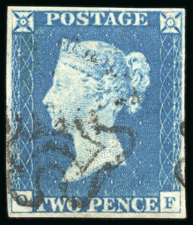 Stamp of Great Britain » 1840 2d Blue (ordered by plate number) 1840 2d. blue, OF, Pl. 1, large balanced margins, neatly